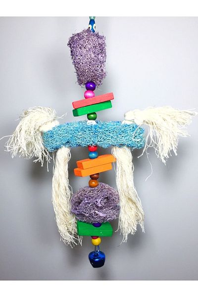 Ciko Kafes Colorful Parrot Toy with Loofah Pumpkin