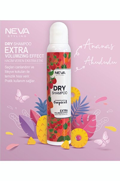 Neva Styling Kuru - Dry Şampuan TROPİCAL 200ml (Hacim Veren) pineapple-raspberry