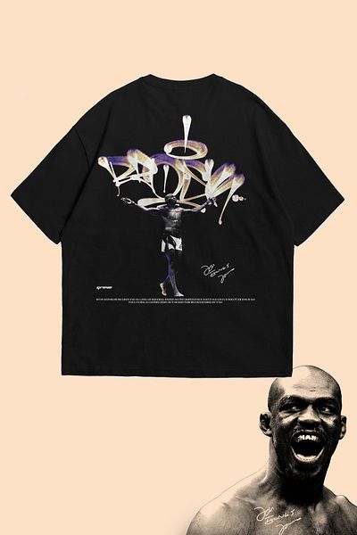 Grove Fashion Jon Jones GraffiTi PaTTerned Unisex Oversize T-Shirt