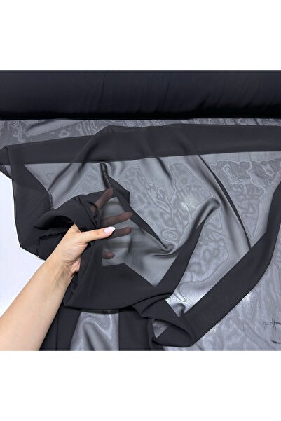 Yaren Ülker Şifon Kumaş Çift En Siyah Renk