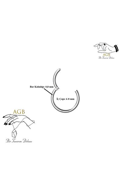 agbtasarım Burun, Kulak, Kaş Nostril, Septum, Helix, Dalth Menteşeli Halka Hı...