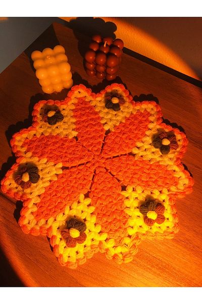 ONTİC Dowry Hand Knitted Flower Motif Bath Loofah