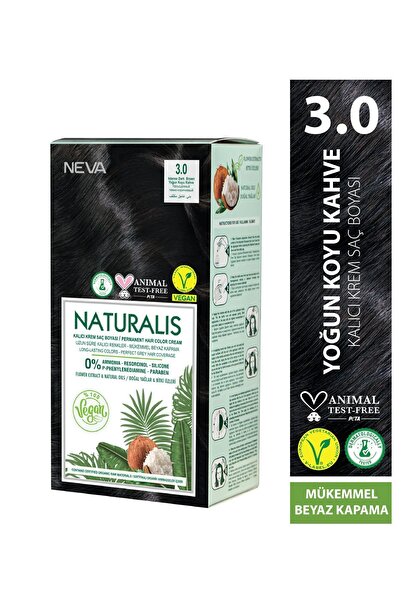 NEVA NATURALIS 3.0 YOĞUN KOYU KAHVE Amonyaksız Kalıcı Krem Saç Boyası Seti (V...