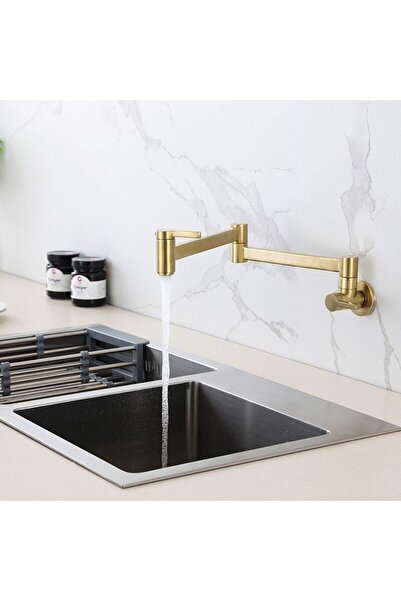 OEM Mutfak Ocak Üstü Musluk Pot Yeni Model Mat Gold Ithal 7 Yıl Garantili