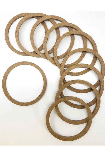 Boncukafası طقم بكرة 3 مم خام MDF قطر 12 سم 25 قطعة سمك 3 مم صائد الأحلام وبكرة مكرامية