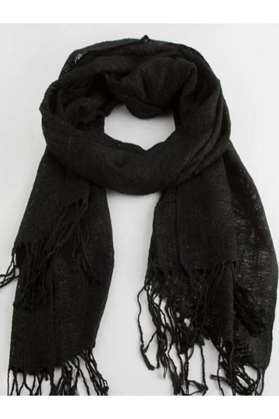 CADI BOUTİQUE Linen Shawl - Black Color