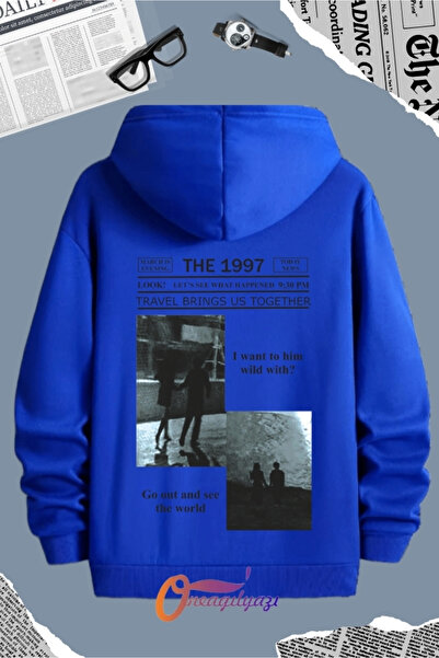 oneagılyazı Ανδρικό φούτερ - με κουκούλα και κουκούλα με κουκούλα με τύπωμα