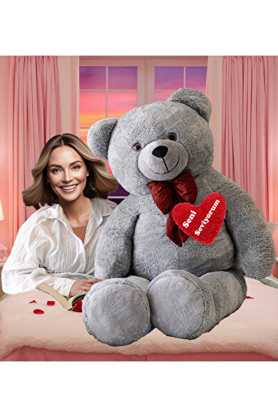 Princess Bear Dev Büyük Peluş Ayıcık 170 CM Seni Seviyorum Kalpli