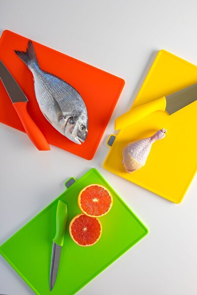 Porsima 1076 Model Multi-Cut Board Set with Stand and Knife - Anthracite-White