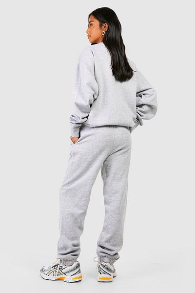Mythologie Track Field Runners Tracksuit Set - Gray Printed Suit Jogger Sweatshirt Rubber Leg Crew Neck