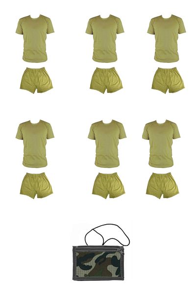 giyimsepeti High QualitY Anti-sweat Undershirt Underwear Set with MilitarY and Master Strap - Wallet