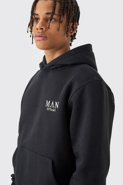 Mythologie Black PrintEd JoggEr SwEatshirt and Elastic HoodiE SEt - Man Official Logo