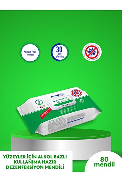 Actosept AF Actosept® Af 1 Litre + Actosept® Af Tücher 80 Mendil | Alkollü Yüzey Dezenfektanı Ve Mendil