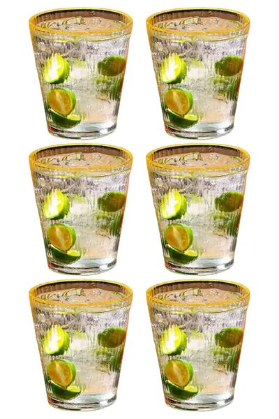 Kitchen Design Lab Yeni Tasarım Cam Çizgili Meşrubat, Latte, Su, Nescafe Bard...