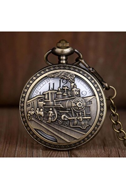 CAVAŞ sun hat Stainless Metal Chain Train Design Clock