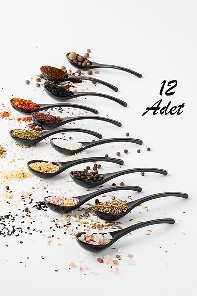 Porsima 0793-1 12 Pieces Spice Spoons - Breakfast Honey and Sugar Jam Serving Spoons
