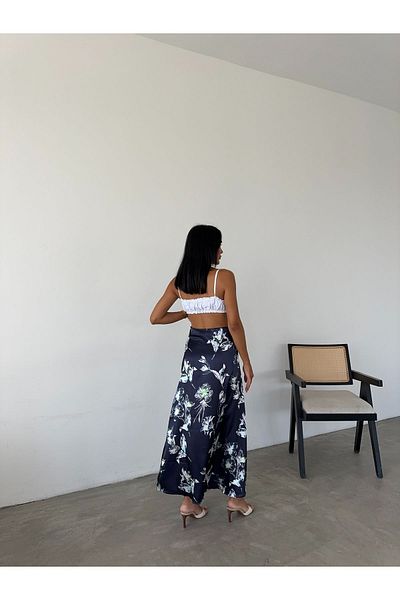 Fiori Luxury Maxi Satin Skirt - Elastic Waist