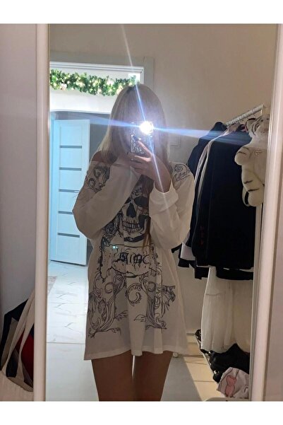 Köstebek Long Sleeve Skull - Boat Neck Detailed