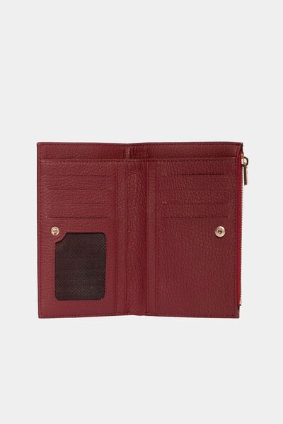 Grande 2804 Genuine Real Leather Zippered Women's Wallet Flother Burgundy