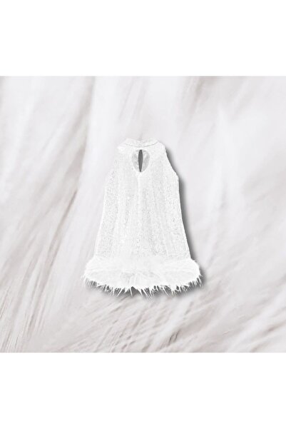 mon icone beyaz payet elbise