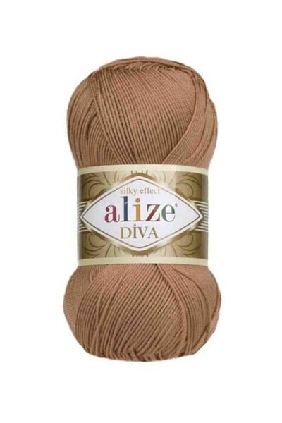 Alize 5 Pieces Diva Mercerized Thread Summer Bikini Bustier Blouse Knitting Thread Red Brown 261