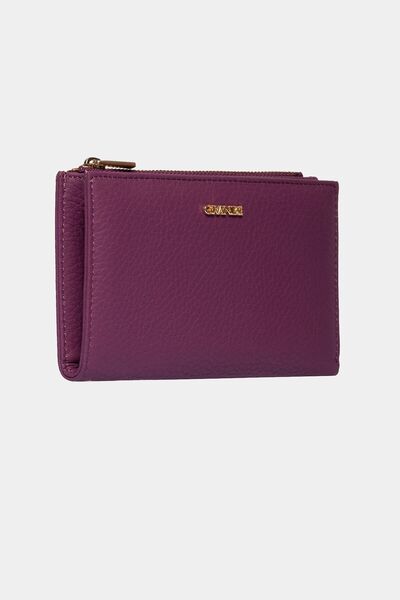 Grande 2804 Genuine Real Leather Zippered Women's Wallet Flother Purple