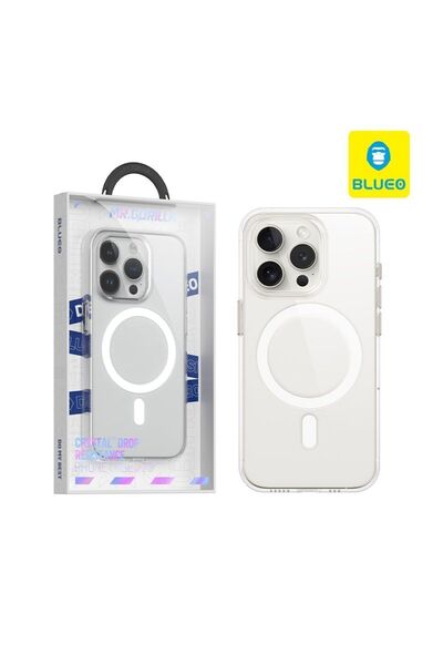 BLUEO İphone 15 Crystal Pro Drop Resistance Magsafe Şeffaf Kılıf