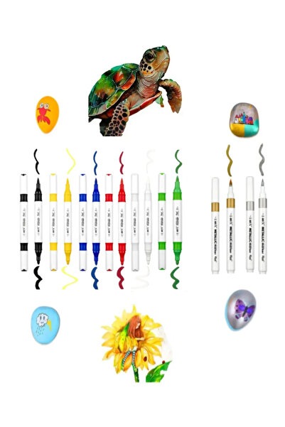 arttone أقلام تحديد أكريليك ART-X مكونة من 8 ألوان زاهية و6 ألوان معدنية