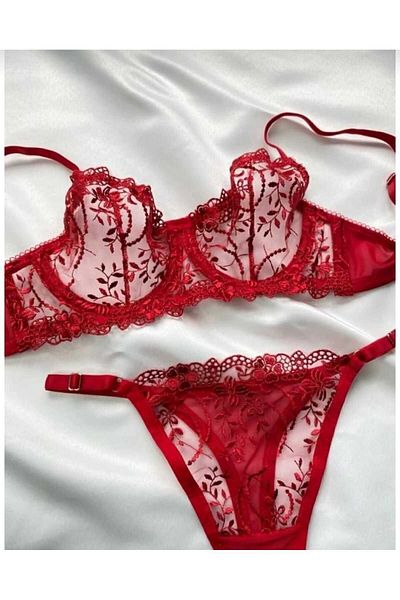 ARONA Red Flower Christmas Suit A-132