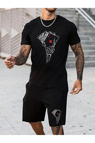 MODAVİBE Set de cărți de joc pentru bărbați cu imprimeu - Set de jos și de su...