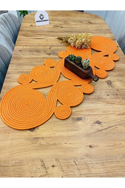 ModaCardin Față de masă decorativă din iută și răchită în stil boem - model s...