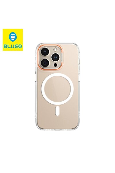 BLUEO İphone 14 Pro Max Magsafe Uyumlu B49 Ultra Clear Anti-drop Turuncutelef...
