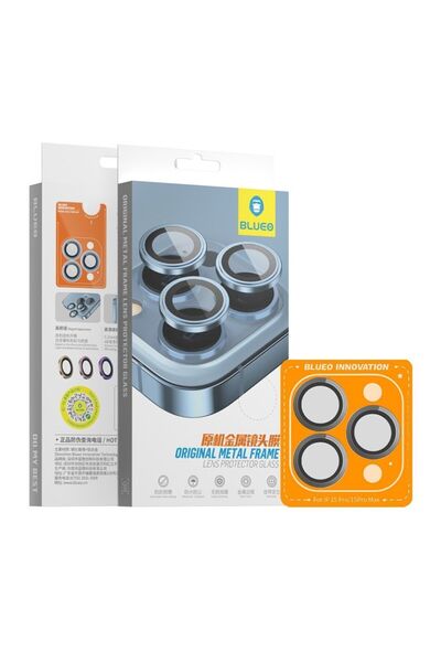 BLUEO iPhone 15 Pro Original Metal Frame Natural Titanium Gray Camera Lens Pr...