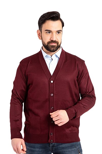 Mutlu City Erkek Orta Yaş Ve Üzeri Ince Yün Akrilik Triko Örgü Düğmeli Baba H...