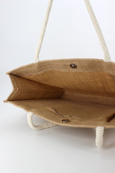 LUNABLU Wicker Round Rope Strap Beach Bag