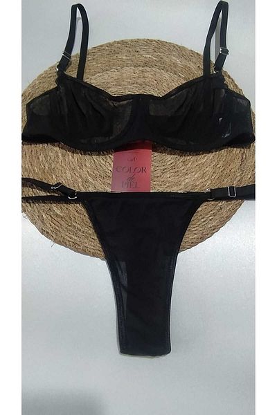 COLOR DE PIEL BLACK BALENED BRA SET