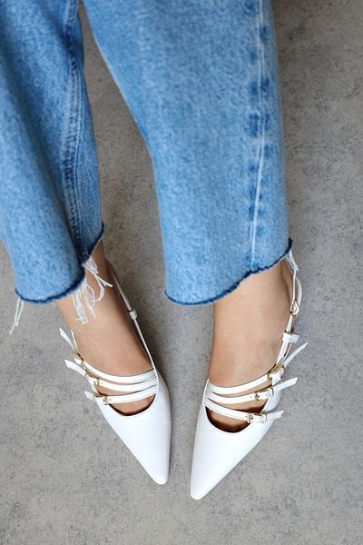 POLKA STORE Obsession Pantofi de damă cu toc din piele mată și cu cataramă cu trei dungi Obsession