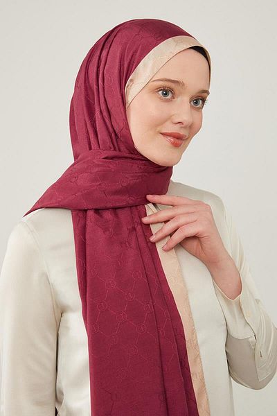 Levidor Şal cu monogramă cu margine de cireş