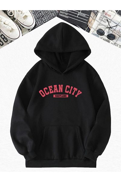 BENROMA Суитшърт с качулка и щампа Ocean City