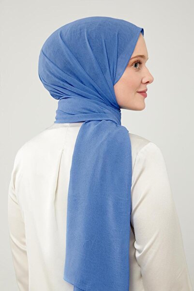 Levidor Blue Crepe Frozen Shawl - SoliD Color