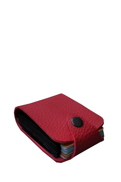 Kemer Dünyası Unisex 10 Compartment New Small Mold Accordion Design Leather Credit Card Holder Wallet