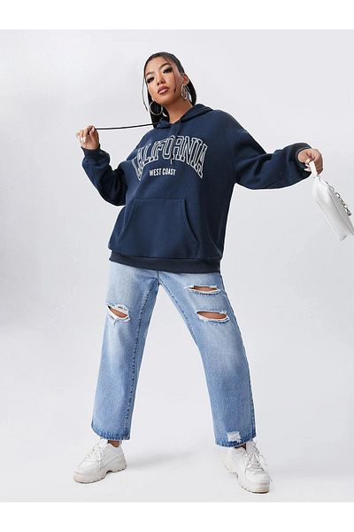 MODAVİBE Plus Size Hooded Women's Sweatshirt - Modavibe
