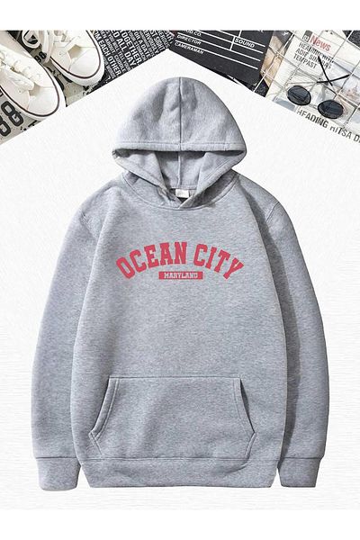 BENROMA Суитшърт с качулка и щампа Ocean City