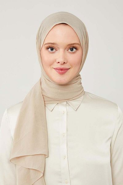 Levidor Μπεζ Frozen Crepe Shawl - Μονόχρωμο
