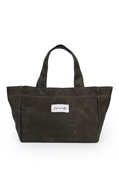 Jasminelli Uzun Saplı Kanvas Çanta