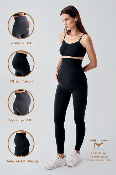 Artış High Waist Extra Stretchy Seamless Sports Leggings - Recovery Maternity Leggings