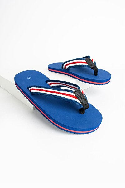Bermody Alex Чоловічі зручні пляжні капці з синьою тканиною між пальцями