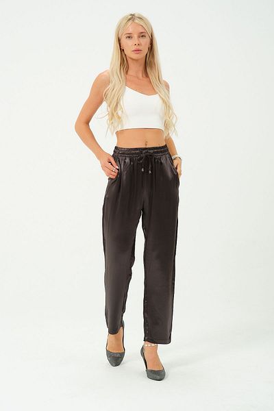 Rich High Waist ShinY Satin Women's Trousers