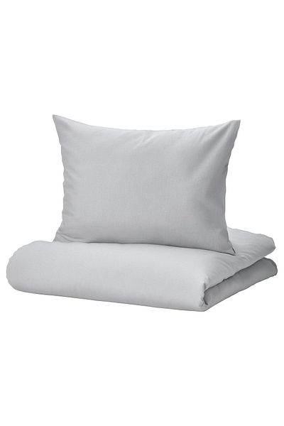 IKEA Σετ παπλωματοθήκη NATTSVÄRMARE ανοιχτό γκρι 240x220/50x60 cm