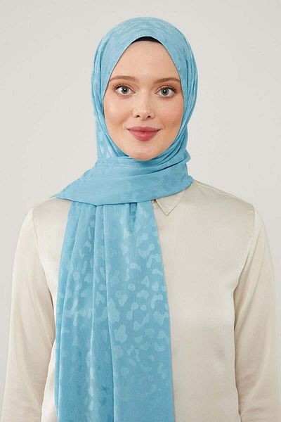 Levidor Şal Capri Jacquard - Albastru Baby, cu model propriu